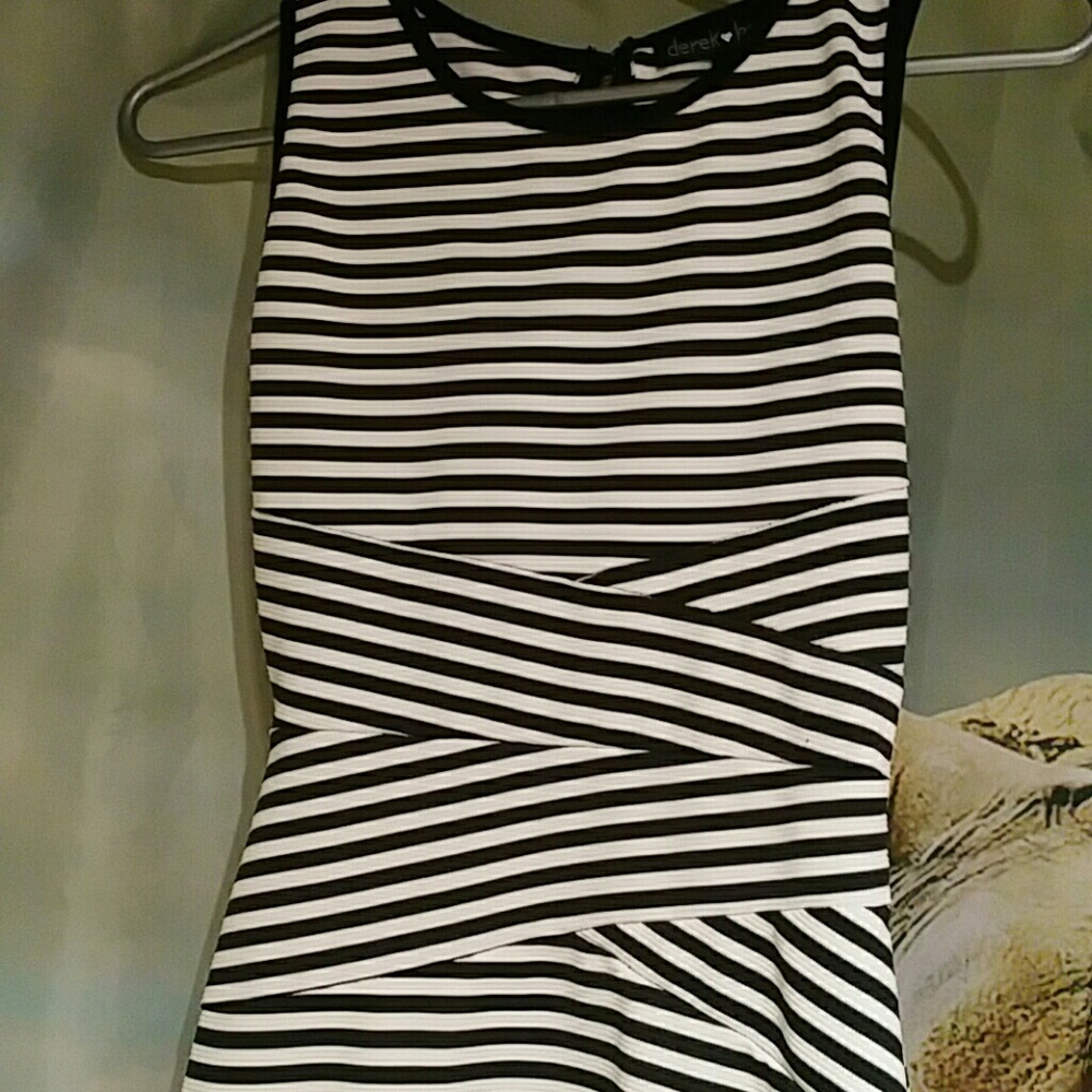 Black and white tight fitting dress